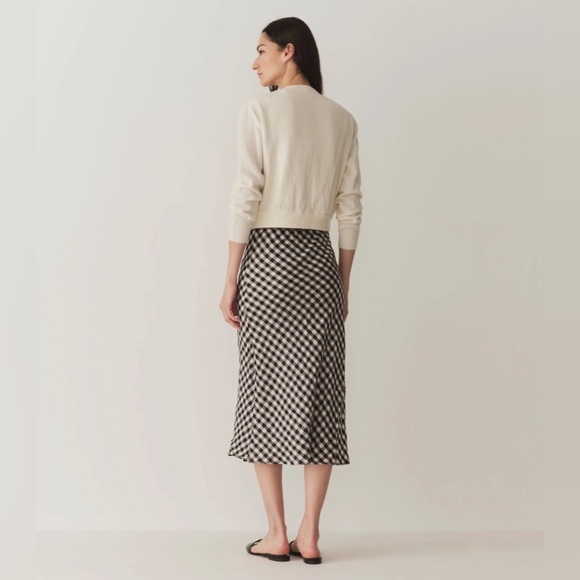 NWT Doen Elowen Linen Rayon Midi Slip A Line Skirt Marilyn Gingham Print - Picture 3 of 12
